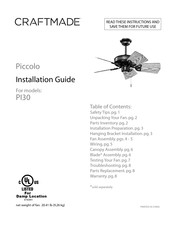 Craftmade Piccolo PI30 Guia De Instalacion