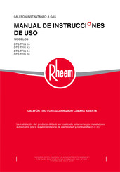 Rheem DTS TFIS 14 Manual De Instrucciones De Uso