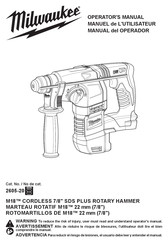 Milwaukee 2605-20 Manual Del Operador