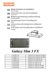 Franke Galaxy Slim 3 FX Instrucciones De Instalación E Utilización