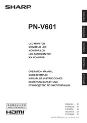 Sharp PN-V601 Manual De Instrucciones