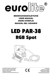 EuroLite LED PAR-38 RGB Spot Manual Del Usuario