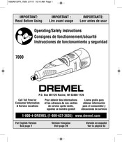 Dremel 7000 Instrucciones De Funcionamiento Y Seguridad