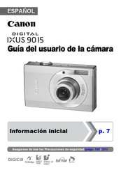 Canon IXUS 90 IS Guía Del Usuario De La Cámara