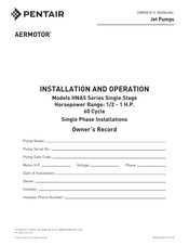 Pentair AERMOTOR HNAS Serie Manual Del Propietário