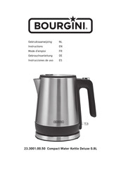 Bourgini Compact Water Kettle Deluxe 0.8L Instrucciones De Uso