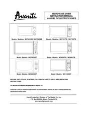 Avanti MO7192TB Manual De Instrucciones