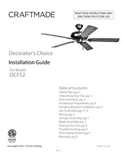 Craftmade DCF52 Guia De Instalacion