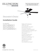 Craftmade Ellington DCF52MWW5C1 Guia De Instalacion