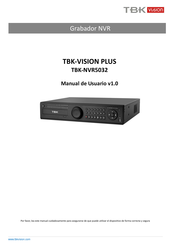 TBK vision TBK-NVR5032 Manual De Usuario