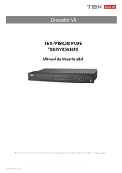 TBK vision TBK-NVR5016P8 Manual De Usuario