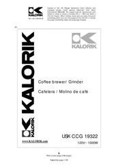 Kalorik USK CCG 19322 Manual De Instrucciones