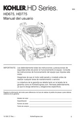 Kohler HD675 Manual Del Usuario