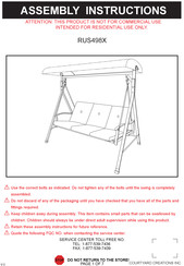 Courtyard Creations RUS498X Instrucciones De Armado