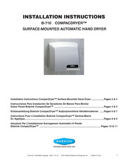 Bobrick CompacDryer B-710 Serie Instrucciones Para Instalación