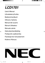 NEC LCD1701 Manual Del Usuario