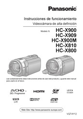 Panasonic HC-X909 Instrucciones De Funcionamiento