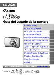 Canon DIGITAL IXUS 860 IS Guia Del Usuario