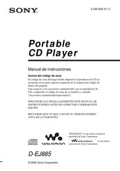 Sony Walkman D-EJ885 Manual De Instrucciones