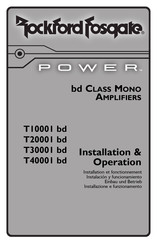 Rockford Fosgate POWER T40001 bd Instalación Y Funcionamiento