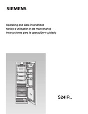 Siemens S24IR Serie Instrucciones Para La Operación Y Cuidado