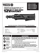 Matco Tools MCL1214RA Instrucciones De Operación