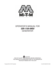 Mi-T-M Corporation GEN-1100-0MS0 Manual Del Operador