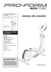 Pro-Form 425 CSE Manual Del Usuario