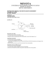 Miyota GP00 Manual De Instrucciones