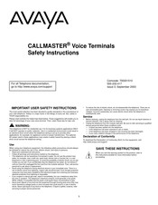 Avaya CALLMASTER Instrucciones De Seguridad