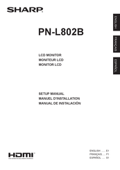 Sharp PN-L802B Manual De Instalación