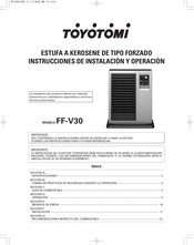 Toyotomi FF-V30 Instrucciones De Instalación Y  Operación