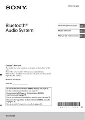 Sony WX-850BT Manual De Instrucciones