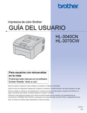 Brother HL-3070CW Guia Del Usuario