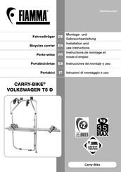 Fiamma CARRY-BIKE VOLKSWAGEN T5 D Instruciones De Montaje Y Uso