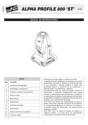 Clay Paky ALPHA PROFILE 800 ST Manual De Instrucciones
