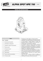 Clay Paky ALPHA SPOT HPE 700 Manual De Instrucciones