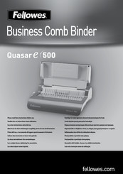 Fellowes Quasar e 500 Manual Del Usuario