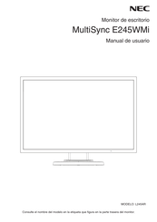 NEC MultiSync E245WMi Manual De Usuario