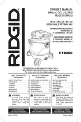 RIDGID RT16000 Manual Del Usuario