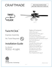 Craftmade Twist N Click TCE52 Manual Del Usuario