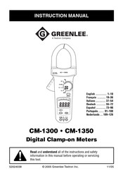 Textron Greenlee CM-1350 Manual De Instrucciones