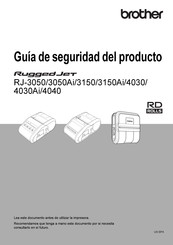 Brother Rugged Jet RJ-3050 Guía De Seguridad Del Producto