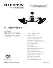 Craftmade Ellington FARII13BNK3RW Guia De Instalacion