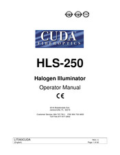 Cuda Fiberoptics Halogen Light Source HLS-250 Manual Del Uso