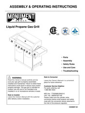 Monument Grills 77352MB Instrucciones De Montaje Y Funcionamiento