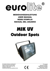 EuroLite MIK UV Outdoor Spot Manual Del Usuario