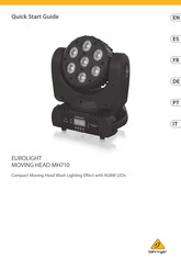 Behringer EUROLIGHT MOVING HEAD MH710 Guía De Inicio