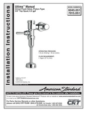 CRT American Standard Ultima 7015.051 Instrucciones De Instalación