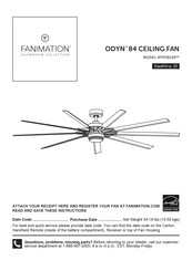 Fanimation ODYN FPD8159 Serie Manual De Instrucciones